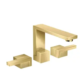 Axor Edge Смеситель для раковины, на 3 отв., с донным клапаном push/open, излив 173мм, алмазная огранка, цвет: золото