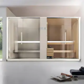 Effegibi Logica SH Сауна&Хаммам 373x171x226см, угловая DX, цвет: Soft Sand