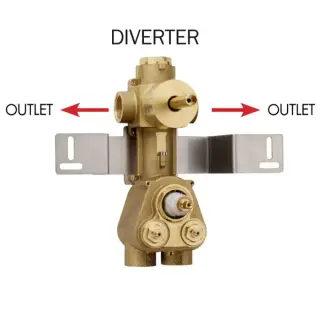 Bossini Встраиваемая часть термостата с девиатором на 2 выхода, высокой пропускной способности на ¾