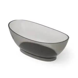 Dea Design Elegant Ванна 155x78x58см., отдельностоящая, Glasstech, прозрачная смола, цвет: Smoky Black R4