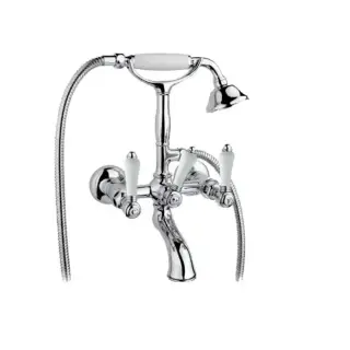 Nicolazzi Petit Mont Blanc Смеситель для ванны с душем duplex настенный на 2 отверстия, излив: 155 мм, цвет: хром