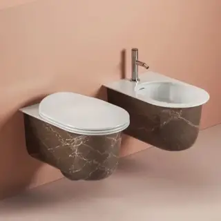 Artceram Chic Биде подвесное 38х53 см, 1 отверстие, цвет: bronze amani