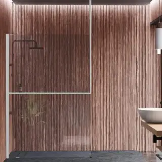 Novellini Kuadra H Душевое ограждение 160х200cм., с свободным входом, Sx, с потолочным кронштейном, с полкой, стекло прозрачное, цвет: белый матовый