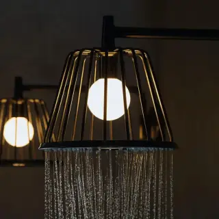 Axor LampShower Верхний душ 1jet, с держателем, цвет: шлифованный черный хром