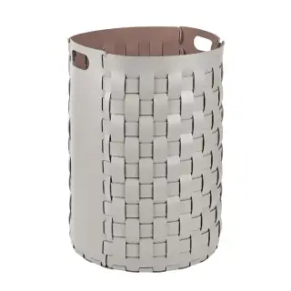 ADJ Круглая корзина для белья Bottega, D40xH57 см., цвет: устричный/пепельная роза
