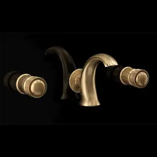 Devon&Devon Excelsior Royal Смеситель для раковины на три отверстия для настенного монтажа, цвет: античная латунь