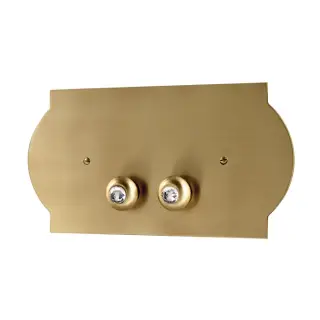 3SC Super-Placca Клавиша двойного смыва со вставками Swarovski 33хh17х2,5 см для бачков Geberit, цвет: латунь