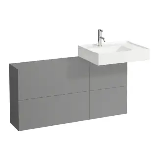 Laufen Kartell Тумба под раковину справа, 120х27х61см, с 1 дверцей и 2 створками, подвесная, покрытие LLC, цвет: сланцево-серый