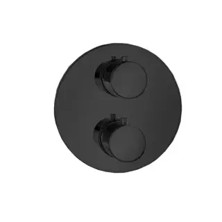 Almar Round Core Смеситель для душа, встраиваемый, внешняя часть, на 2 выхода, цвет: черный матовый