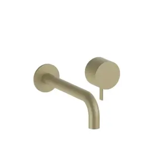 Fantini AF/21 Смеситель для раковины, настенный, излив: 208 мм, цвет: Matt British Gold PVD