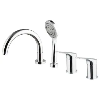 Fima Carlo Frattini Serie 4 Смеситель на борт ванны, на 4 отв., с ручным душем, цвет: хром