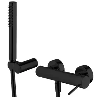 Fima Carlo Frattini Spillo Up Смеситель для душа, настенный, с ручным душем, цвет: черный матовый