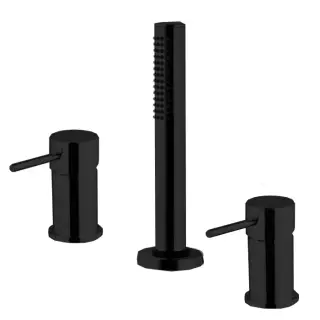 Fima Carlo Frattini Spillo Up Смеситель на борт ванны, на 3 отв., с ручным душем, цвет: черный матовый