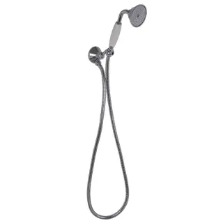 Carlo Frattini Wellness Душевой комплект с ручным душем с белой керамической ручкой, держатель с подводом воды и металл шланг 1500 мм., цвет: хром