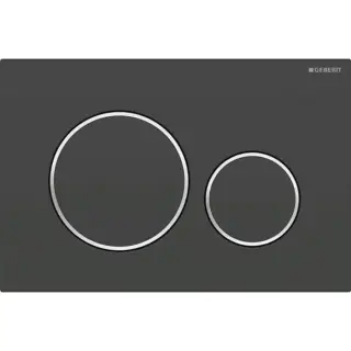 Geberit Sigma20 Клавиша для двойного смыва, круглая, цвет: черный матовый/хром