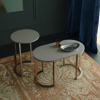 Milldue Edition Tailor Столик напольный Ø35.4х51.2см., структура матовое розовое золото, цвет: глянцевый Argilla