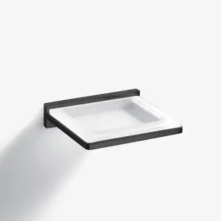 Colombo Look Мыльница подвесная, цвет: PVD графит полированный/матовое стекло