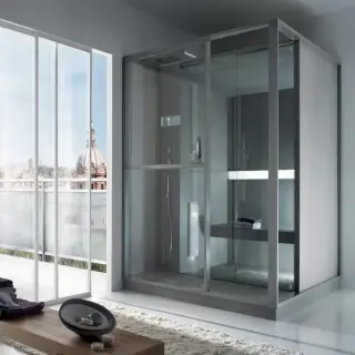 Effegibi Logica H Хаммам с душевой зоной 214x250x226см, пристенная, цвет: Soft Sand