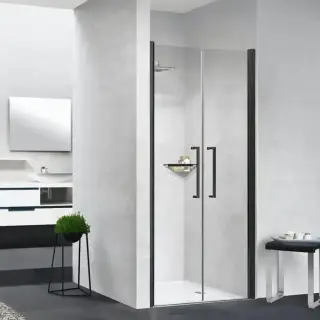 Novellini Young Душевая дверь 87-91х200см., распашная двойная дверь, в нишу, цвет: черный