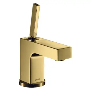 Axor Citterio Смеситель для раковины 80, на 1 отв., излив 10.4см, с донным клапаном, цвет: полированное золото