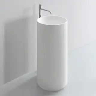 NOORTH milldue edition TUBE Раковина d44xh87 напольная из Ceramilux, слив в стену, без отв., без перелива, цвет: белый матовый