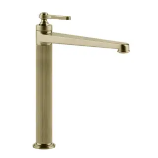 Gessi Venti20 Смеситель для раковины, на 1 отв., высокий, с донным клапаном, цвет: Brushed Brass PVD