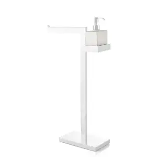 3SC SK Напольная стойка, 63см, с полотенцедержателем и дозатором для жидкого мыла, цвет: белый матовый