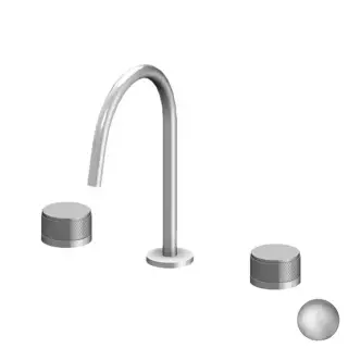 Gattoni MD Смеситель для раковины на 3 отверстия, ручки San giulio, с донным клапаном, цвет:  Nickel brushed