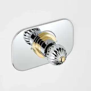 THG Mandarine metal Смеситель для душа встраиваемый, термостатический, внешняя часть, цвет: хром/золото