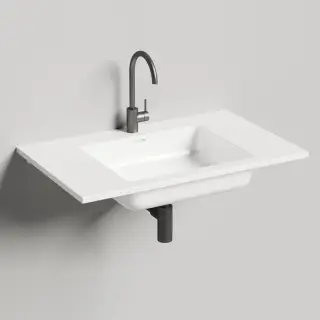 Salini Onda Раковина 80x50х16.3cм., с 1 отв., c переливом, мат-л: S-Stone, цвет: белый матовый