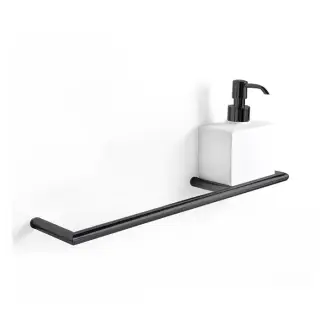 3SC Guy Полотенцедержатель и мыльница, 40см.,  справа, подвесная, композит Solid Surface, цвет: белый матовый/черный матовый