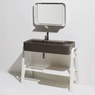 Simas Hop Раковина чаша подвесная 100x50xh18 см, без отв. для смесителя, цвет: moka matt