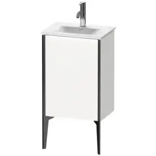 Duravit XViu Тумба подвесная 43x31x59.1см с раковиной, 1 дверца, (петли слева), ножки не вкл., цвет: белый глянцевый / края: чёрный матовый