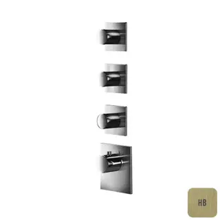 Almar Смеситель для душа, встраиваемый, термостатический на 3 потребителя, цвет: латунь брашированная PVD