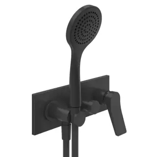 Gessi Rilievo Встраиваемый смеситель для ванны на 2 источника, с душевой лейкой и переключателем  внешняя часть, цвет: black XL