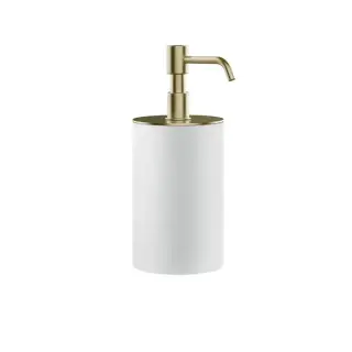 Gessi Rilievo Дозатор для жидкого мыла, настольный, колба белая, цвет: Brushed Brass PVD