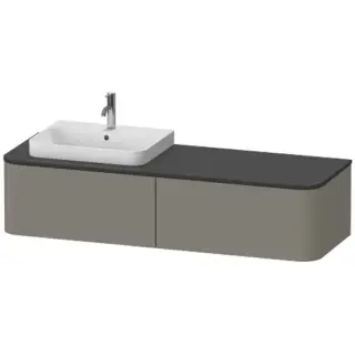 Duravit Happy D.2 Plus Тумба подвесная 160x55х35.4см, с раковиной и 2 ящиками, SX, цвет: stone grey satin matt
