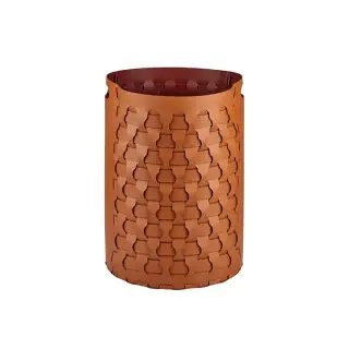 Colombo Adj Круглая корзина Dubai D40хH57см., напольная, цвет: коньяк/бордо