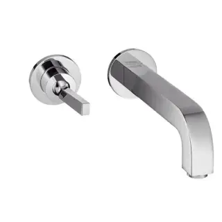 Axor Citterio, Смеситель для раковины,однорычажный, с розетками иизливом 165 мм, настенный монтаж,СМ, внешняя часть, цвет: хром