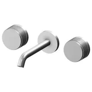 Gattoni MD Смеситель для раковины на 3 отверстия, настенный монтаж, ручки RONCO, в комплекте со скрытой частью, цвет: хром