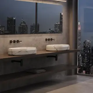 Dea Design Marble Salerno Раковина 65х47х13см., накладная, без отв., мрамор, цвет: Statuario White