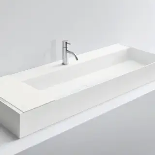 NOORTH milldue edition Раковина 126.5х47.2х12 см, 1 отв., накладная, цвет: белый