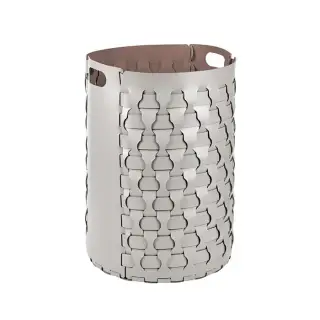 ADJ Круглая корзина для белья Dubai, D40xH57 см., цвет: устричный/пепельная роза