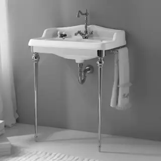 3SC Consolle Консоль Regale 95х60хh77см, с 1 раковиной, сифоном, полкой и полотенцедердателями, напольный, цвет: хром