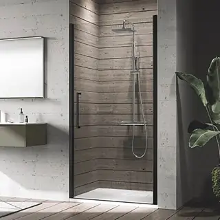 Novellini Young Душевая дверь/дверь для угла правая/левая 97-101х200см., для ниши, распашная, стекло, цвет: черный