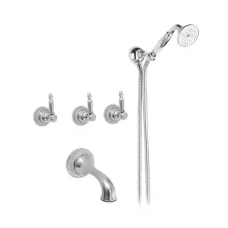 Nicolazzi Impero Смеситель для ванны с изливом из стены на 4 отверстия, встраиваемый, излив: 180 мм, цвет: хром