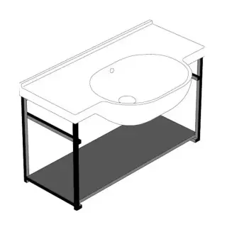 Globo Mode Структура для раковины ME080, 76,7см., крепление в комплекте, цвет: черный