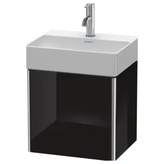 Duravit XSquare Тумба подвесная 43.4х34х39.7см, с раковиной, 1 дверца левая,  цвет: черный глянцевый