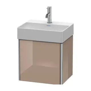 Duravit XSquare Тумба подвесная 43.4х34х39.7см, с раковиной, 1 дверца левая,  цвет: капучино глянцевый