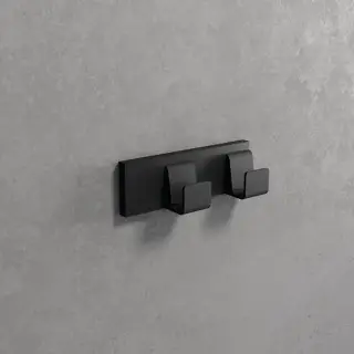 Novellini Kuadra Крючок 12х4см., двойной, цвет: черный матовый